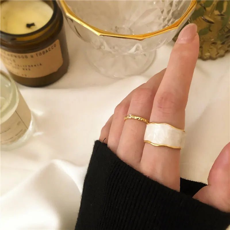 Versilberter Ring verstellbar in Gold - McBiLL Jewelry - Ring