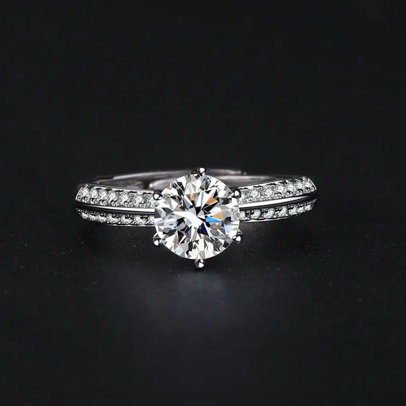 Verstellbarer Silber Ring mit 1 CT Karat CZ Cubic Zirkonia | 925er Silber - McBiLL Jewelry - Ring