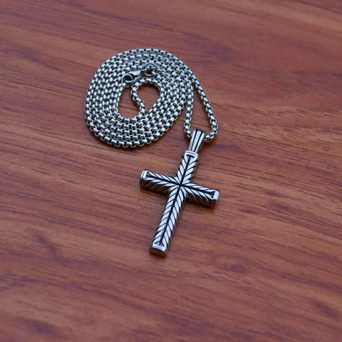 Vintage Kreuz Halskette Herren | Titanstahl - McBiLL Jewelry - Halskette