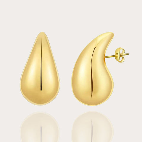 Wassertropfen Ohrstecker in Gold | 18 Karat Vergoldeter Edelstahl - McBiLL Jewelry - Ohrstecker