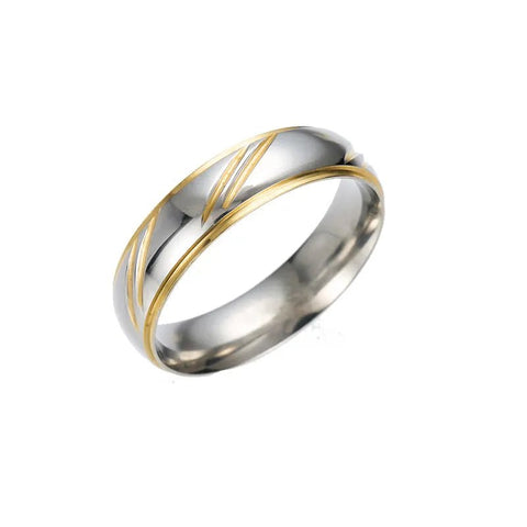 Wellen Partnerringe Verlobungsringe Edelstahl vergoldet - McBiLL Jewelry - Ring