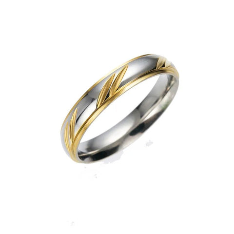 Wellen Partnerringe Verlobungsringe Edelstahl vergoldet - McBiLL Jewelry - Ring